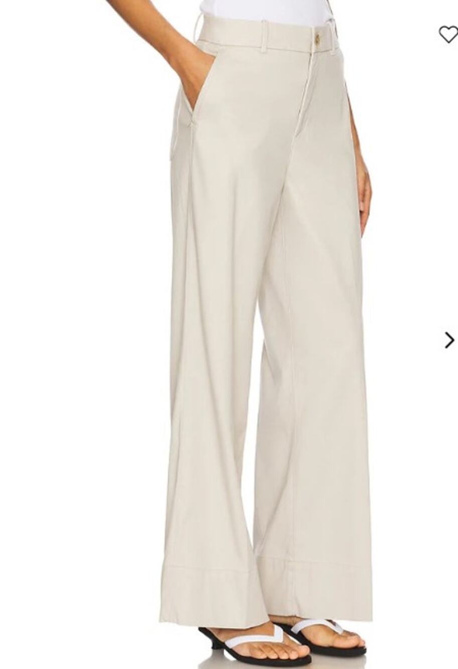 Spanx Stretch Twill Wide Leg Pants Cream Khaki Large